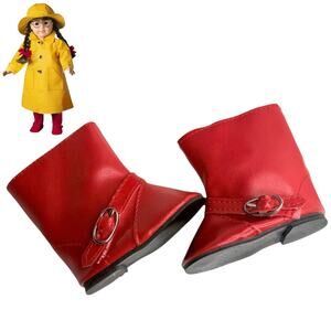 American Girl Molly Doll Boots Red Galoshes Pleasant Company Rain Gear